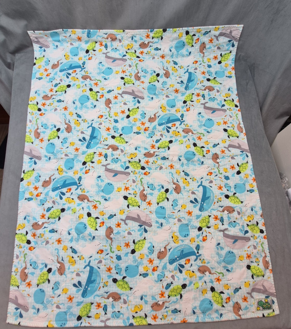 Taj Clubhouse of Honolulu Under The Sea Nursery Baby Blanket Cotton Blend 39x49